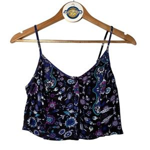 Kendall & Kylie Cropped Paisley Tank Top